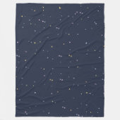 夜空に浮かぶきらめくかわいい星 フリースブランケット (正面)