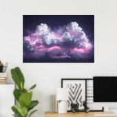 夜空に浮かぶ夢のような星雲 ポスター (ホームオフィス)