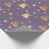 夜空に浮かぶ熊や熊 ラッピングペーパー (角)