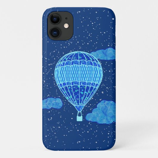 夜空に熱気球が深い青 Case-Mate iPhoneケース (裏面)