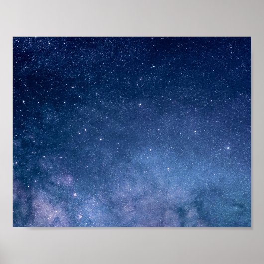 夜空に輝く星カラフルの銀河系 ポスター (正面)
