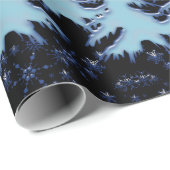 夜空に輝く青いクリスマスツリーと星 ラッピングペーパー (ロールコーナー)