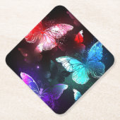 夜空に輝く3匹の蝶 ペーパーコースター (正面)