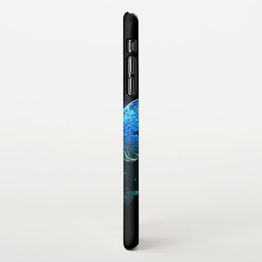 夜空に輝く3匹の蝶 iPhoneケース (左側)