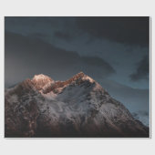 夜空に雪が積もった山 ラッピングペーパー (フラット)