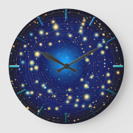 夜空に魅了される ラージ壁時計