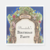 夜空に魅惑の森の妖精の庭 スタンダードランチョンナプキン (正面)