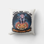 夜空のカボチャに止まった魔女 クッション (正面)