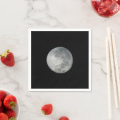 夜空のクローズアップ満月。写真 スタンダードカクテルナプキン (インサイチュ)