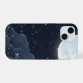 夜空のタフフォンケース - 月と星  iPhone 15ケース (裏面横)