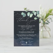 夜空のユーカリ ミニマリスト ナプキン 感謝 メニュー (スタンド正面)