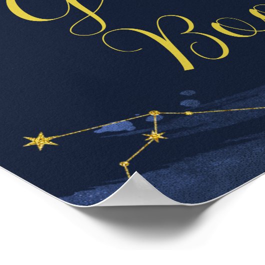 夜空の上の月の赤ちゃんシャワーゲストブック ポスター (角)