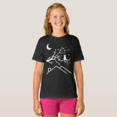 夜空の下でくつろぐネコ - キッズTシャツ Tシャツ (正面フル)