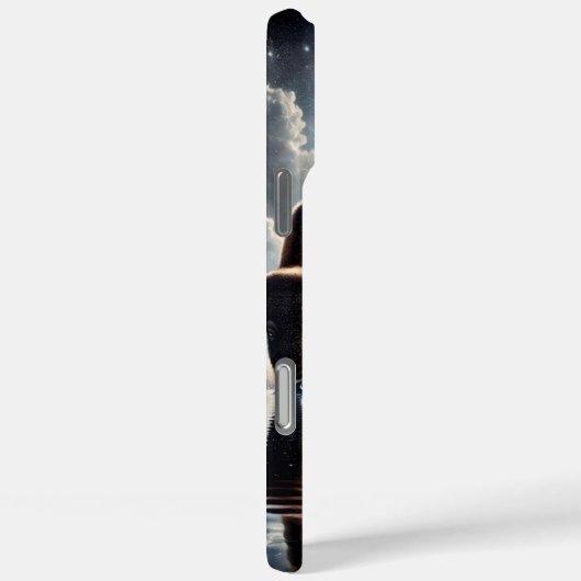 夜空の下の宇宙水牛のバイソン反射 Case-Mate iPhoneケース (裏面 / 右)