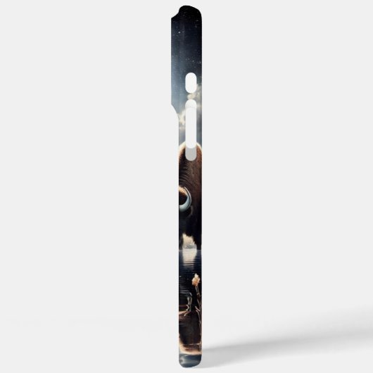 夜空の下の宇宙水牛のバイソン反射 Case-Mate iPhoneケース (裏面 / 左)