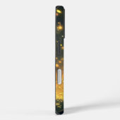 夜空の下の神秘的な白熱［赤熱］光を放つ黒猫 Case-Mate iPhoneケース (裏面 / 右)