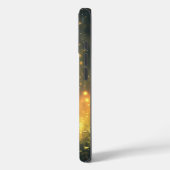 夜空の下の神秘的な白熱［赤熱］光を放つ黒猫 Case-Mate iPhoneケース (裏面 / 左)