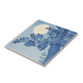 夜空の下の青い月光の花の木 タイル (側面)