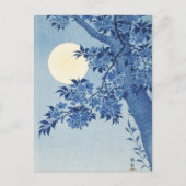 夜空の下の青い月光の花の木 ポストカード (正面)