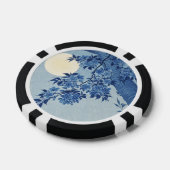 夜空の下の青い月光の花の木 ポーカーチップ (シングル)