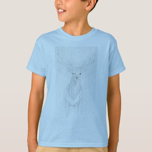 夜空の下の鹿Tシャツ Tシャツ (正面)