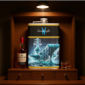 夜空の中で氷に巻き込まれた船 フラスク