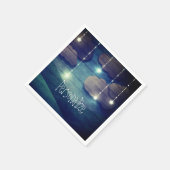 夜空の夢の白熱［赤熱］光を放つ星ぶら下がったの素朴な青 スタンダードカクテルナプキン (角)