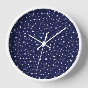 夜空の星と星座 壁時計