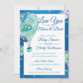 夜空の星 ホットエアバルーン ベビーシャワー 招待状 (正面)