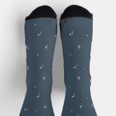 夜空の月と星柄ソックス ソックス (上部)