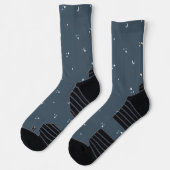 夜空の月と星柄ソックス ソックス (左)
