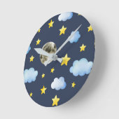 夜空の月と雲アクリルの壁時計 ラウンド壁時計 (傾斜)