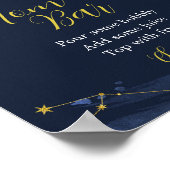 夜空の月の上にベビーシャワーマムオーサバー ポスター (角)