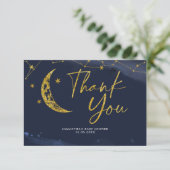 夜空の月の上の赤ちゃんシャワーサンキューカード サンキューカード (スタンド正面)