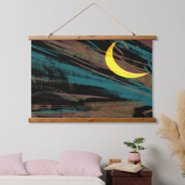 夜空の月並み 吊り下げ型タペストリー