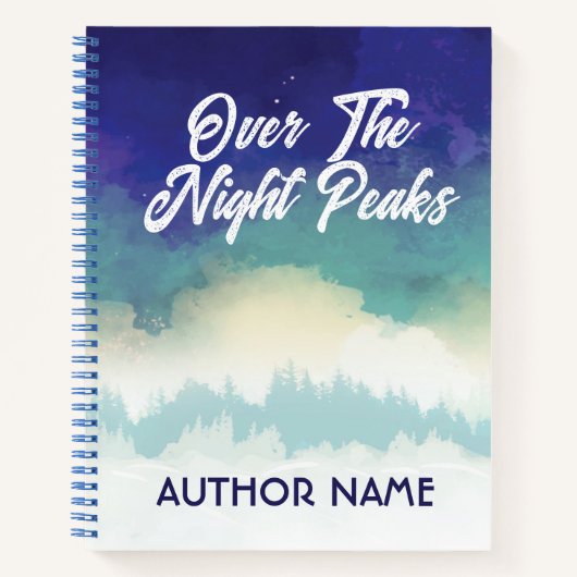 夜空の森の本カバーインスピレーションノート ノートブック (正面)