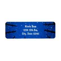 夜空の結婚式のラベ素朴ルの木