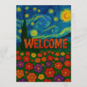 夜空の花のウェルカムアートデザインストーリー 招待状 (正面)