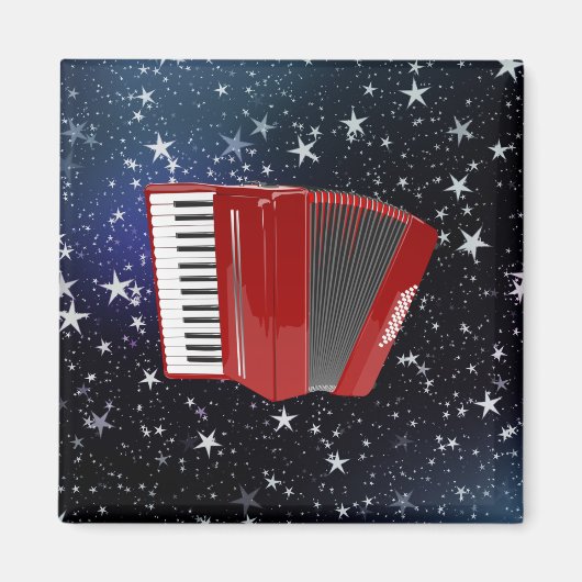 夜空の赤アコーディオン マグネット (正面)