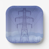 夜空の送電塔 ペーパープレート (正面)