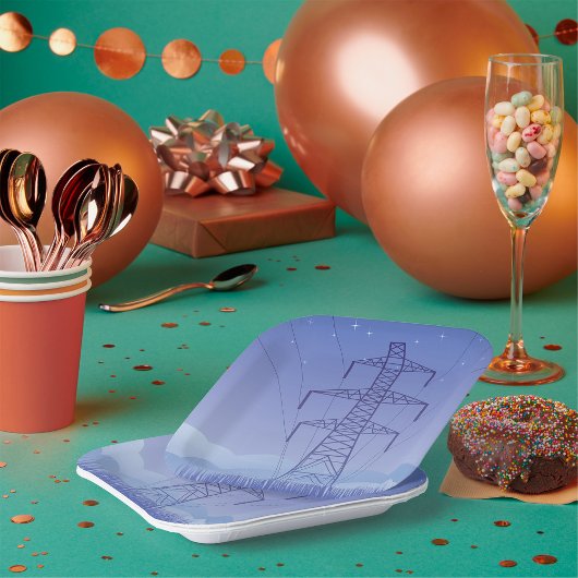 夜空の送電塔 ペーパープレート