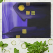 夜空の都市の高層キャンバスアート キッチンタオル (折り畳み)