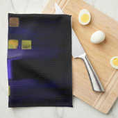 夜空の都市の高層キャンバスアート キッチンタオル (四つ折り)