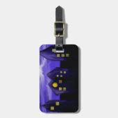 夜空の都市の高層キャンバスアート ラゲッジタグ (正面縦)