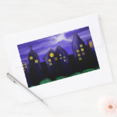 夜空の都市の高層キャンバスアート 長方形シール (封筒)