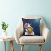 夜空の雪だるま星を見て クッション (椅子)