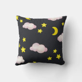 夜空の雲と星のモノグラムスローピロー クッション (裏面)