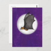 夜空はがき内のかわいい母とベビーこうもり ポストカード (正面/裏面)