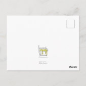 夜空はがき内のかわいい母とベビーこうもり ポストカード (裏面)