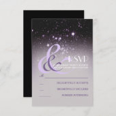 夜空はRSVPカードの結婚を主演します 出欠カード (正面/裏面)
